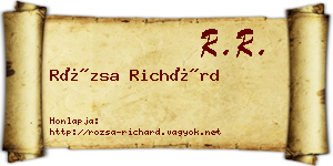 Rózsa Richárd névjegykártya